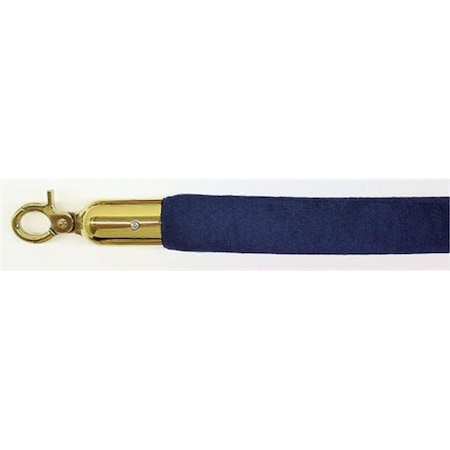 Vic Crowd Control 72 in. Velour Rope with Gold Closable Hook - Blue 1657